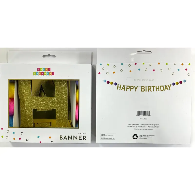 Pom Pom Happy Birthday Banner