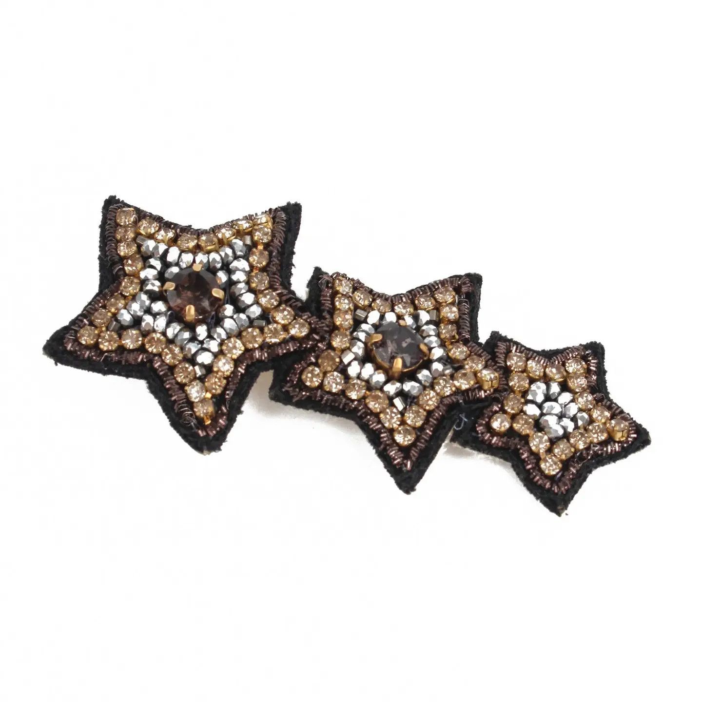 Silver and Gunmetal Star Hair Clip