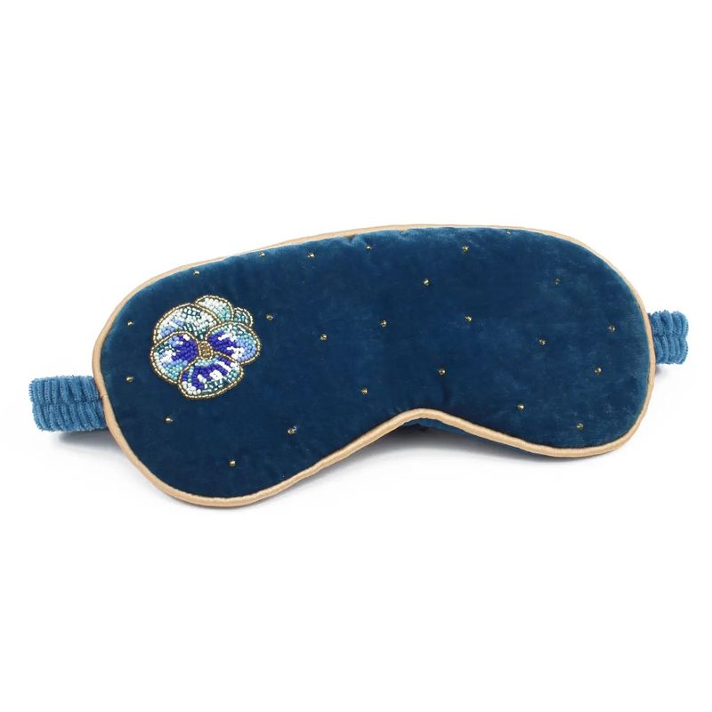 Blue Velvet Pansy Sleep Eye Mask