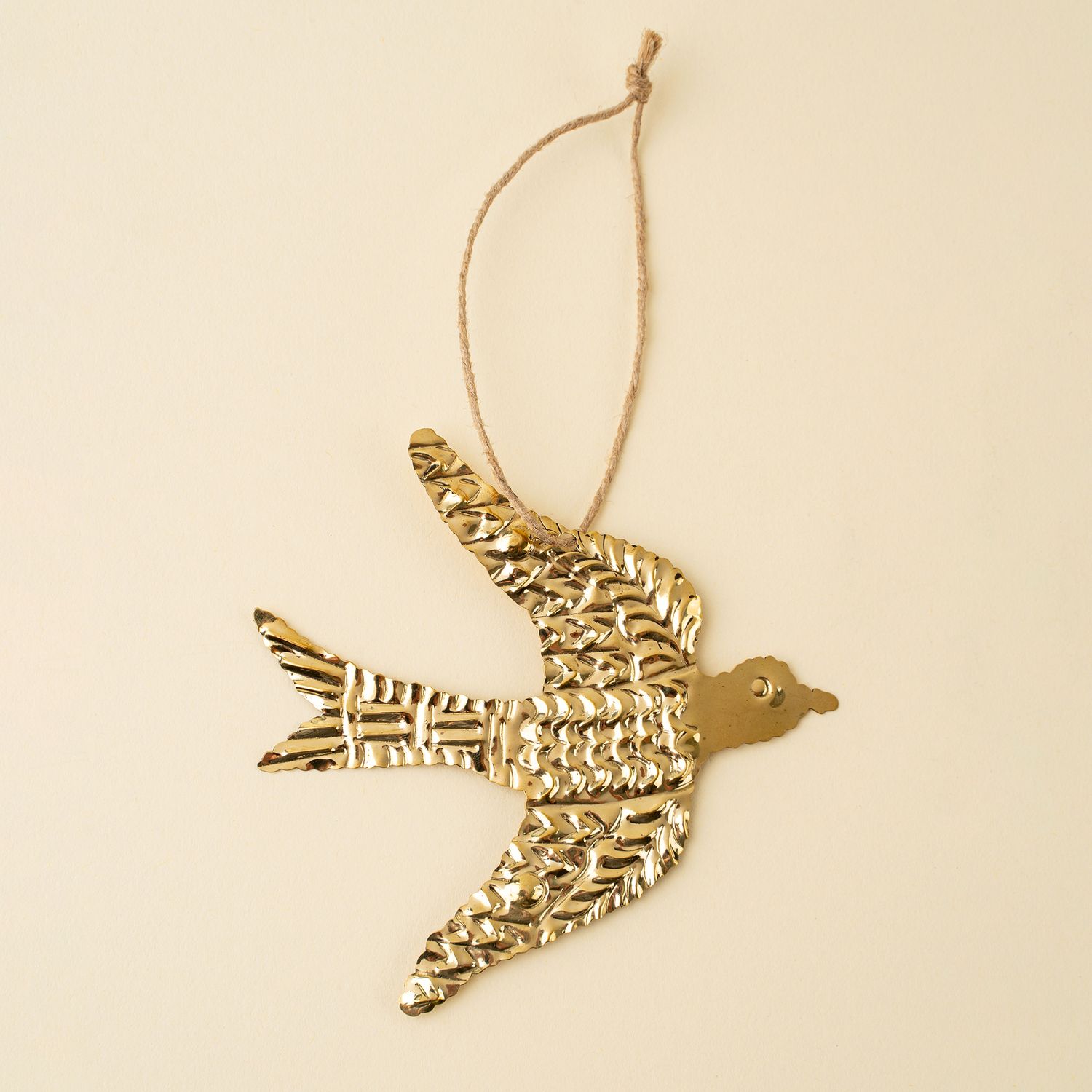 Gilded Metal Ornament Gold Bird