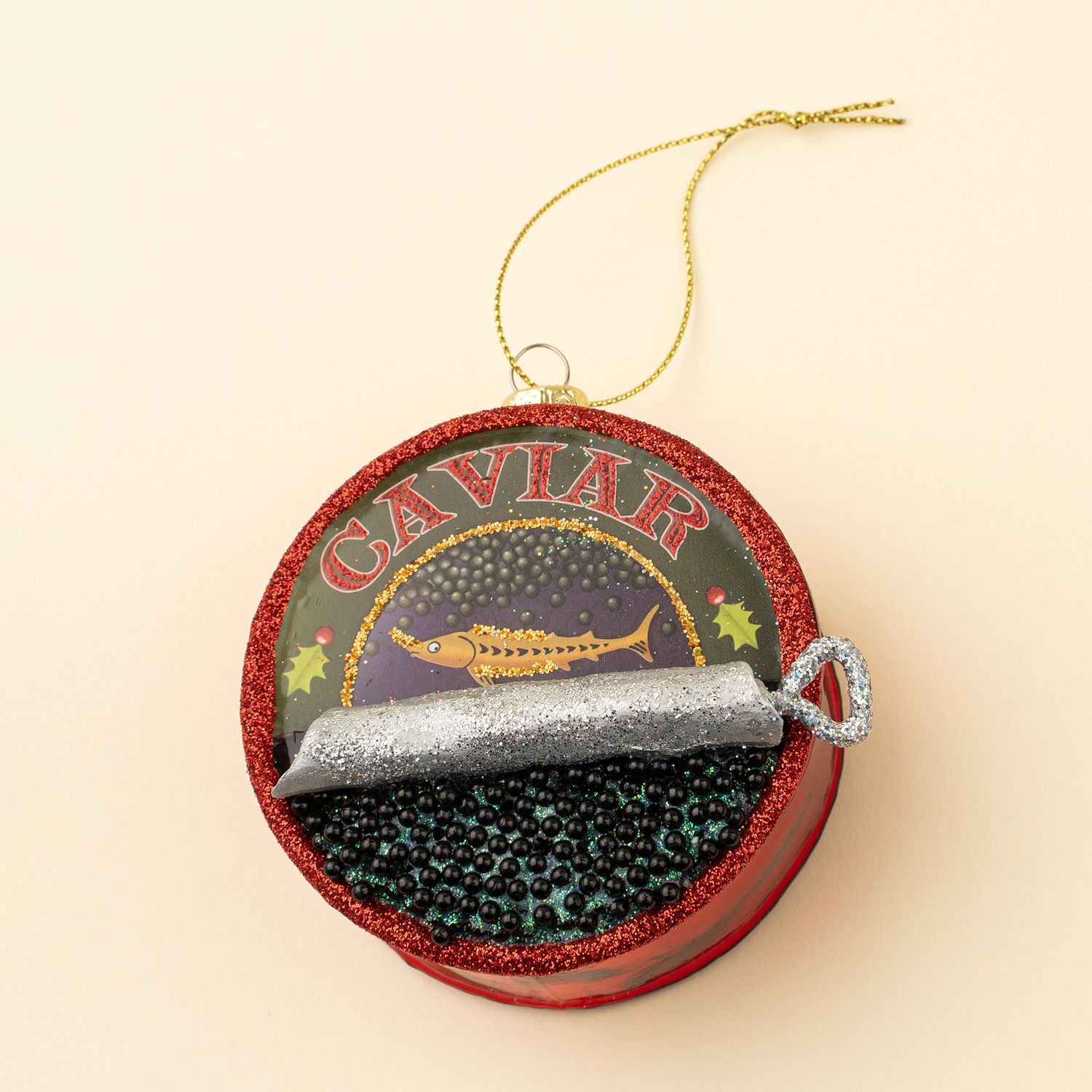 Glass Ornament Caviar Tin
