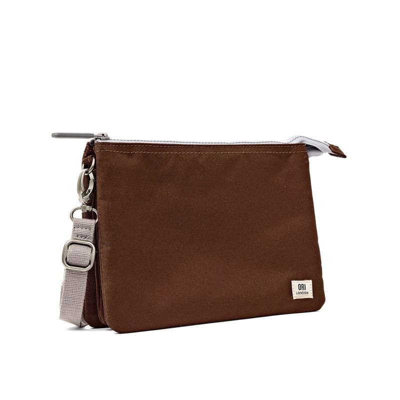Carnaby XL Chocolate Recycled Canvas Crossbody Bag