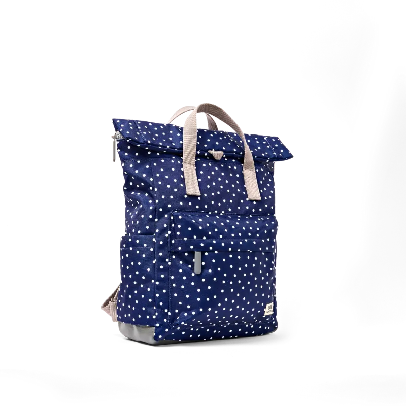 Canfield Roll Top Backpack Navy Polka Dot