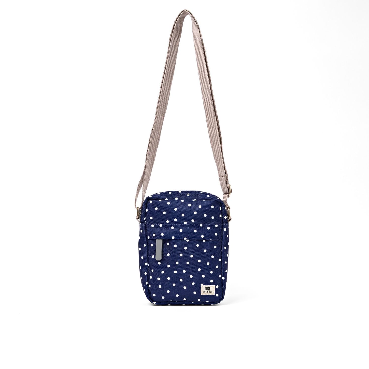 Bond Pocket Crossbody Bag in Navy Polka Dot