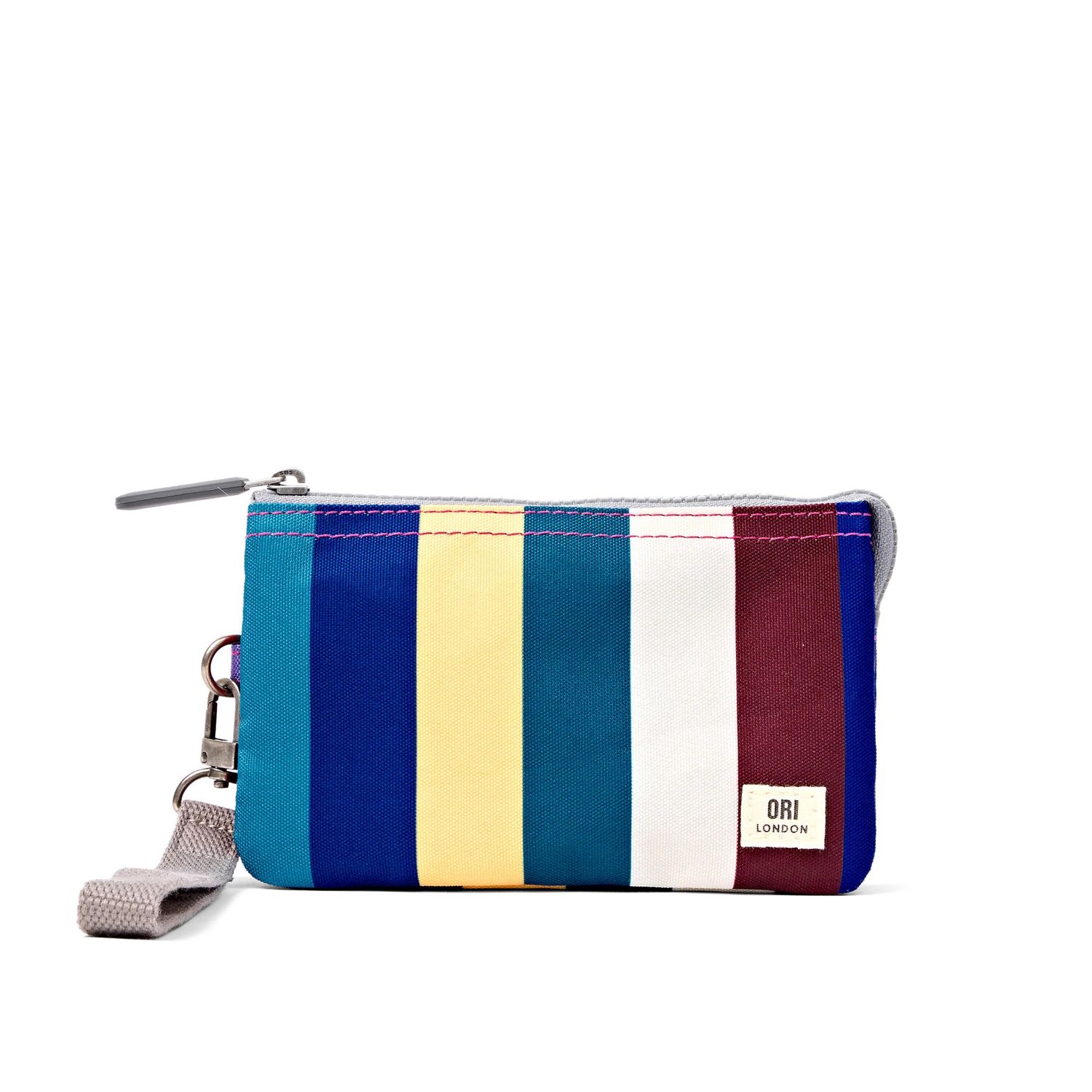 Carnaby Medium Wide Multi Stripe Recycled Canvas Wallet