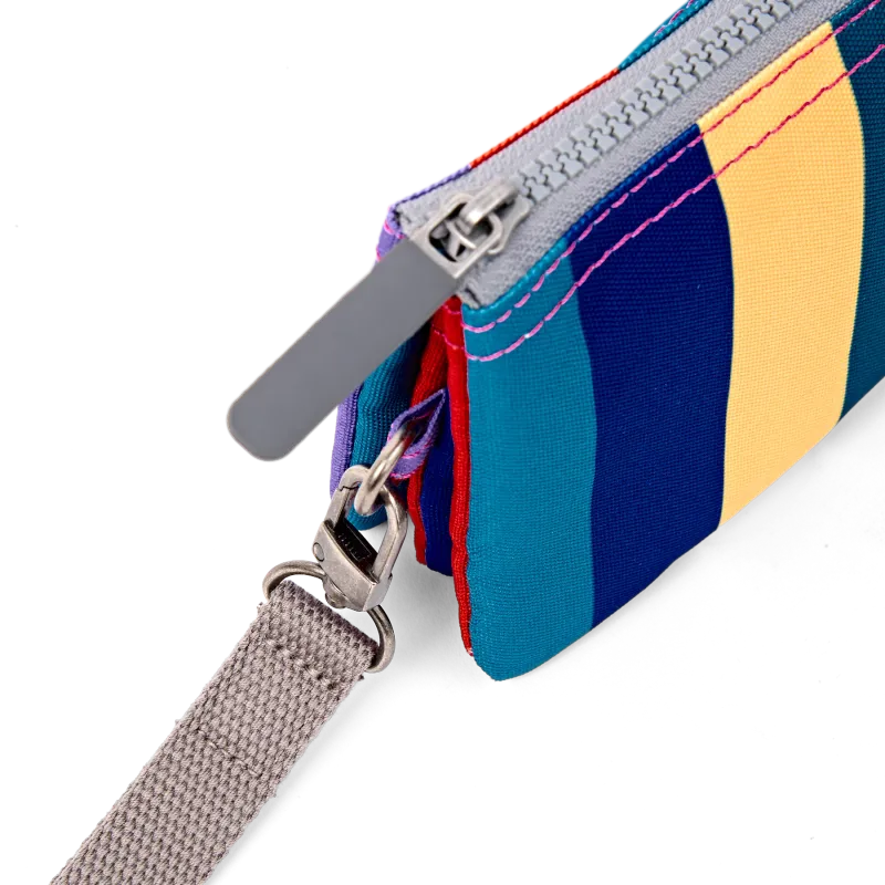 Carnaby Medium Wide Multi Stripe Recycled Canvas Wallet