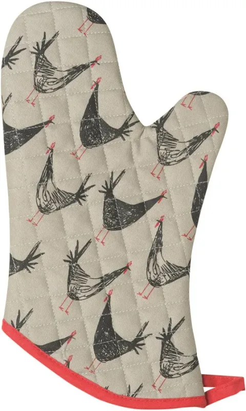 Oven Mitt Set of 2 Chicken Scratch