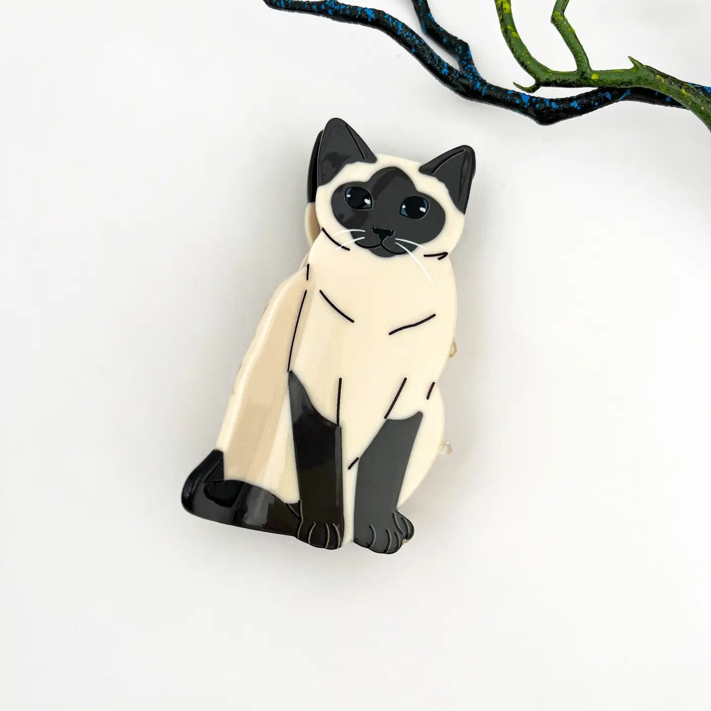Siamese Cat Acetate Hair Claw Clip