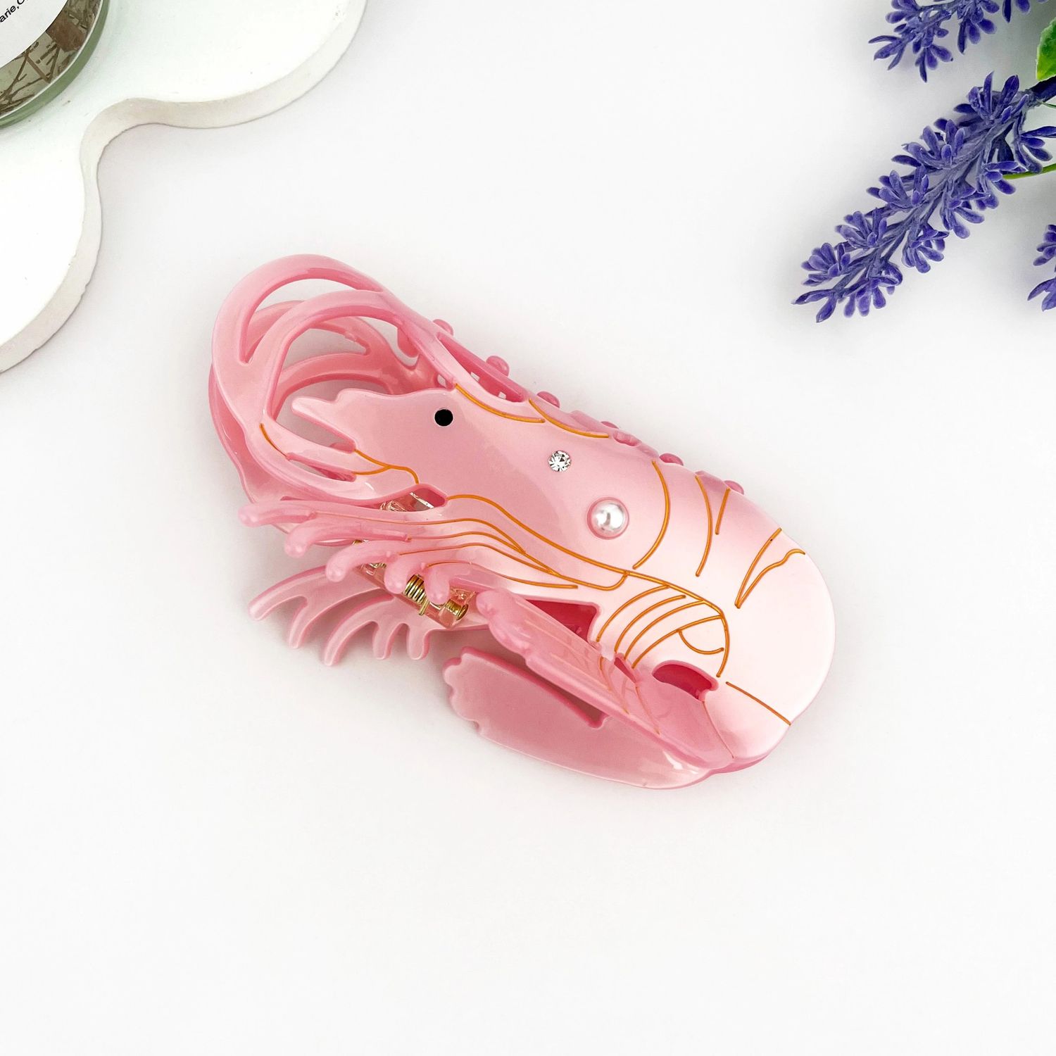 Lobster Pearl Acetate Hair Claw Clip