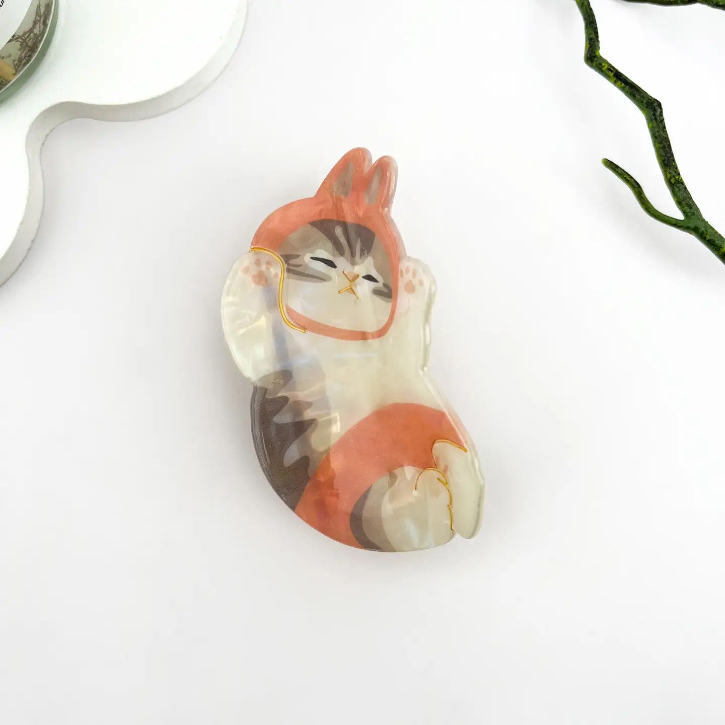 Lazy Cat Hair Claw Clip