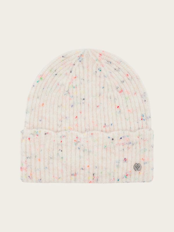 Colourful Mottled Knit Beanie Marshmallow