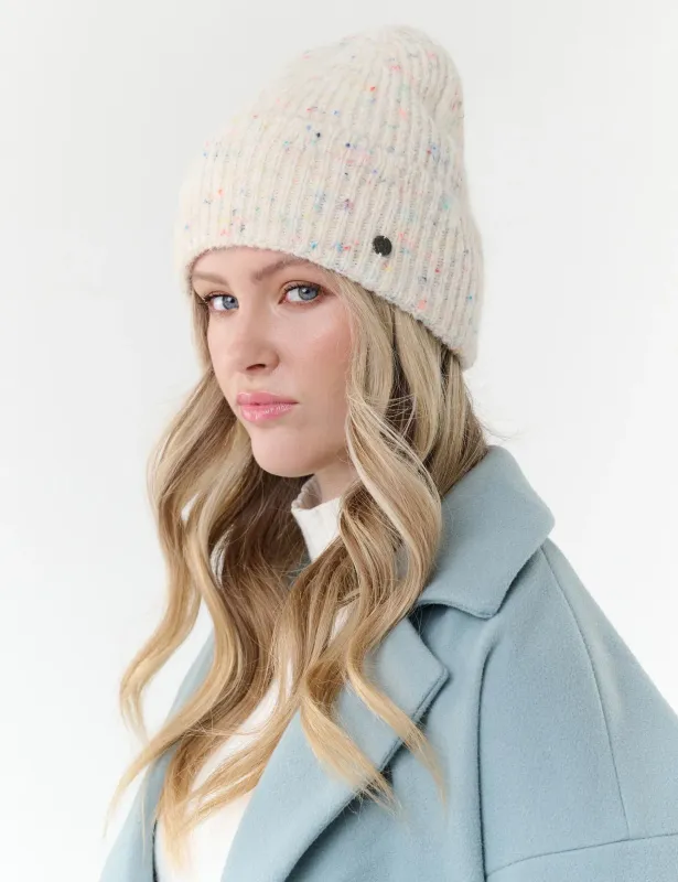 Colourful Mottled Knit Beanie Morning Grey