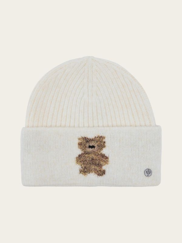 Gold-Glittery Teddy Bear Knitted Beanie