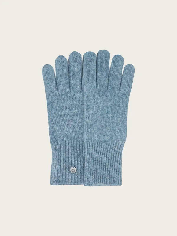 Knitted Gloves In Wool Blend Zen Blue