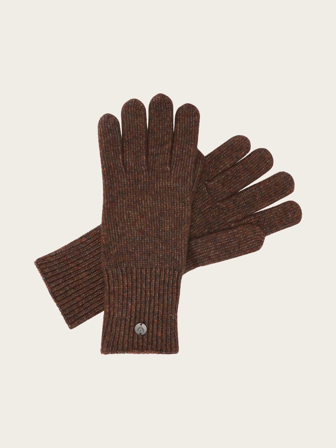 Knitted Gloves In Wool Blend Brownie