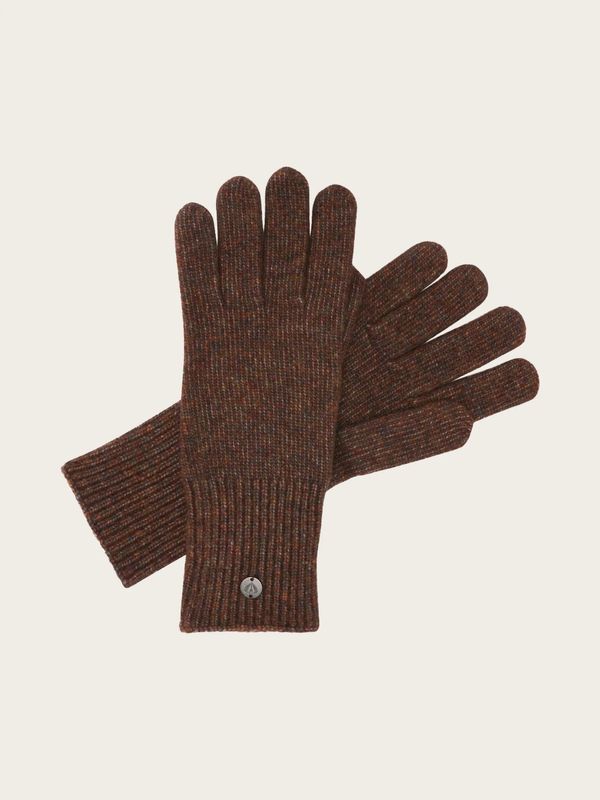 Knitted Gloves In Wool Blend Brownie