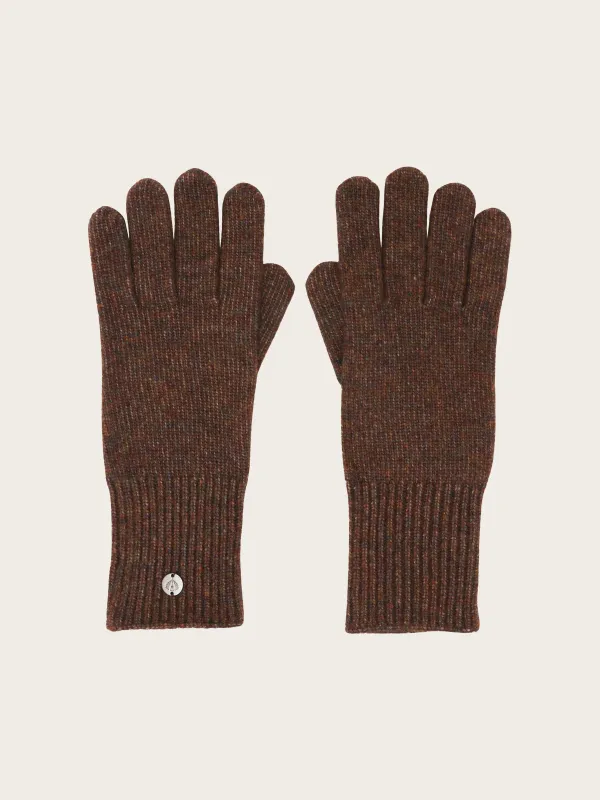 Knitted Gloves In Wool Blend Brownie