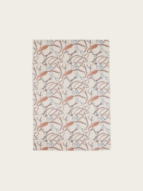 Lightweight Scarf Bridle Print Butter Cream