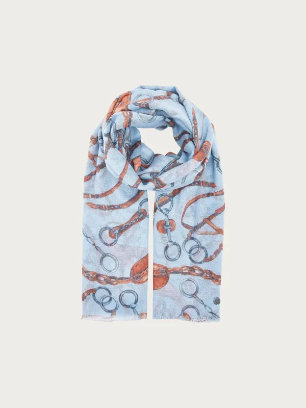 Lightweight Scarf Bridle Print Zen Blue