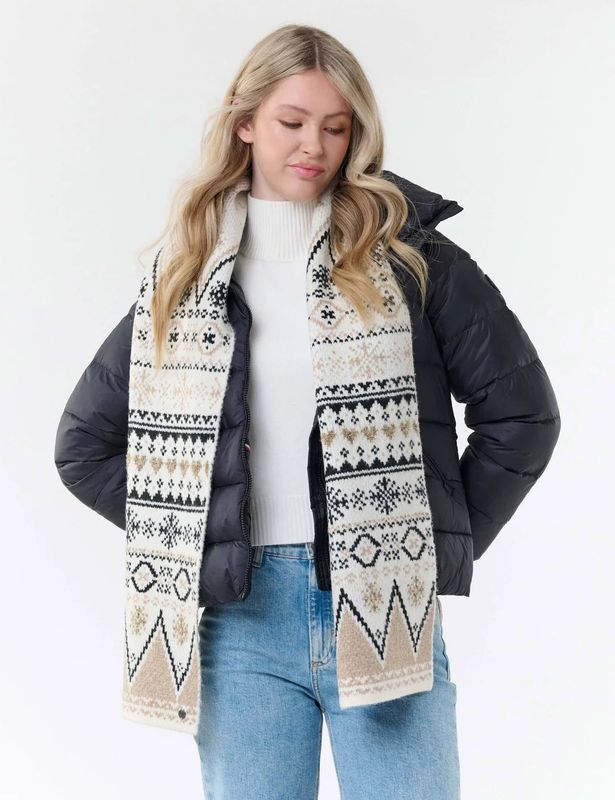 Knitted Scarf Wintery Norwegian Pattern