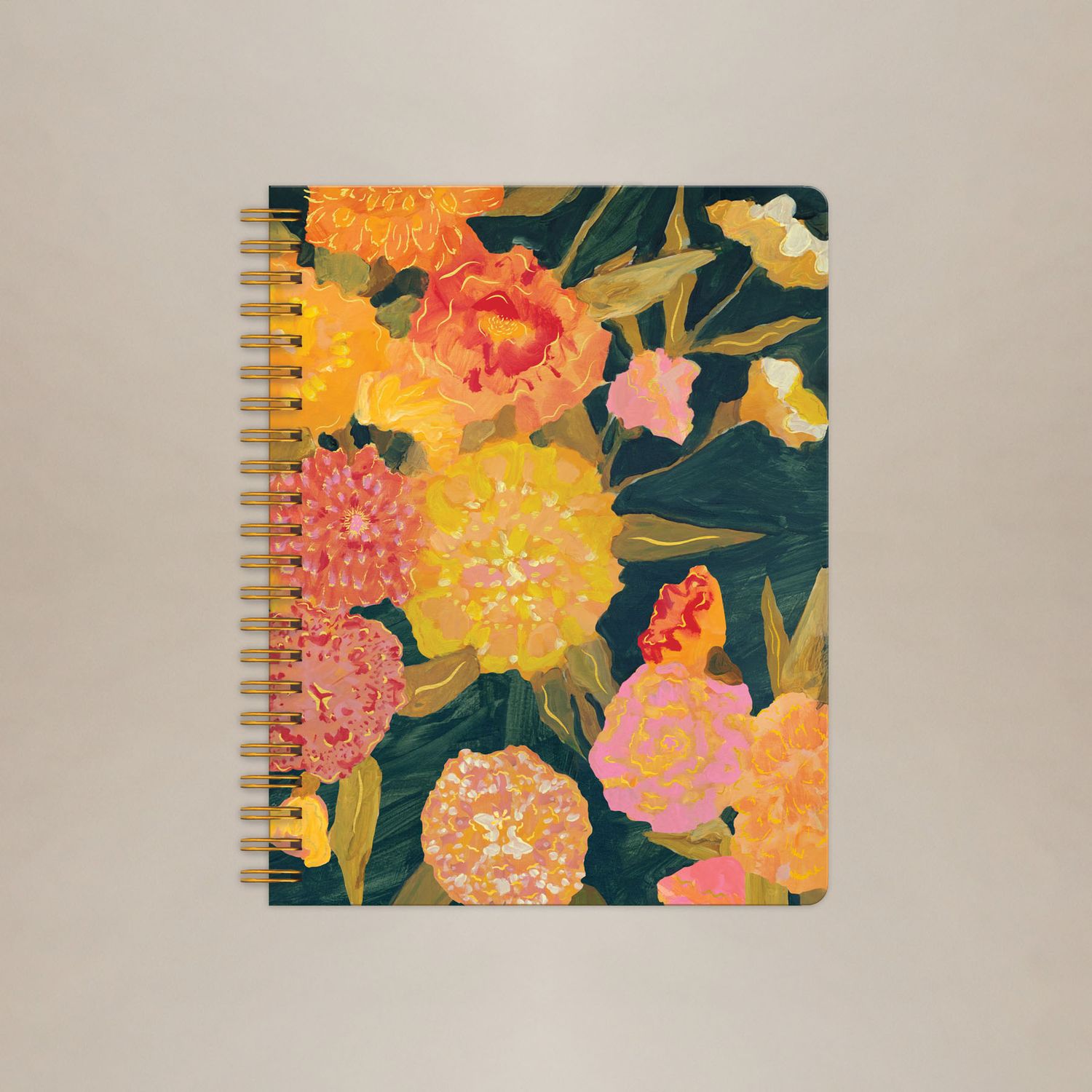 Hardcover Wire Notebook Marigolds