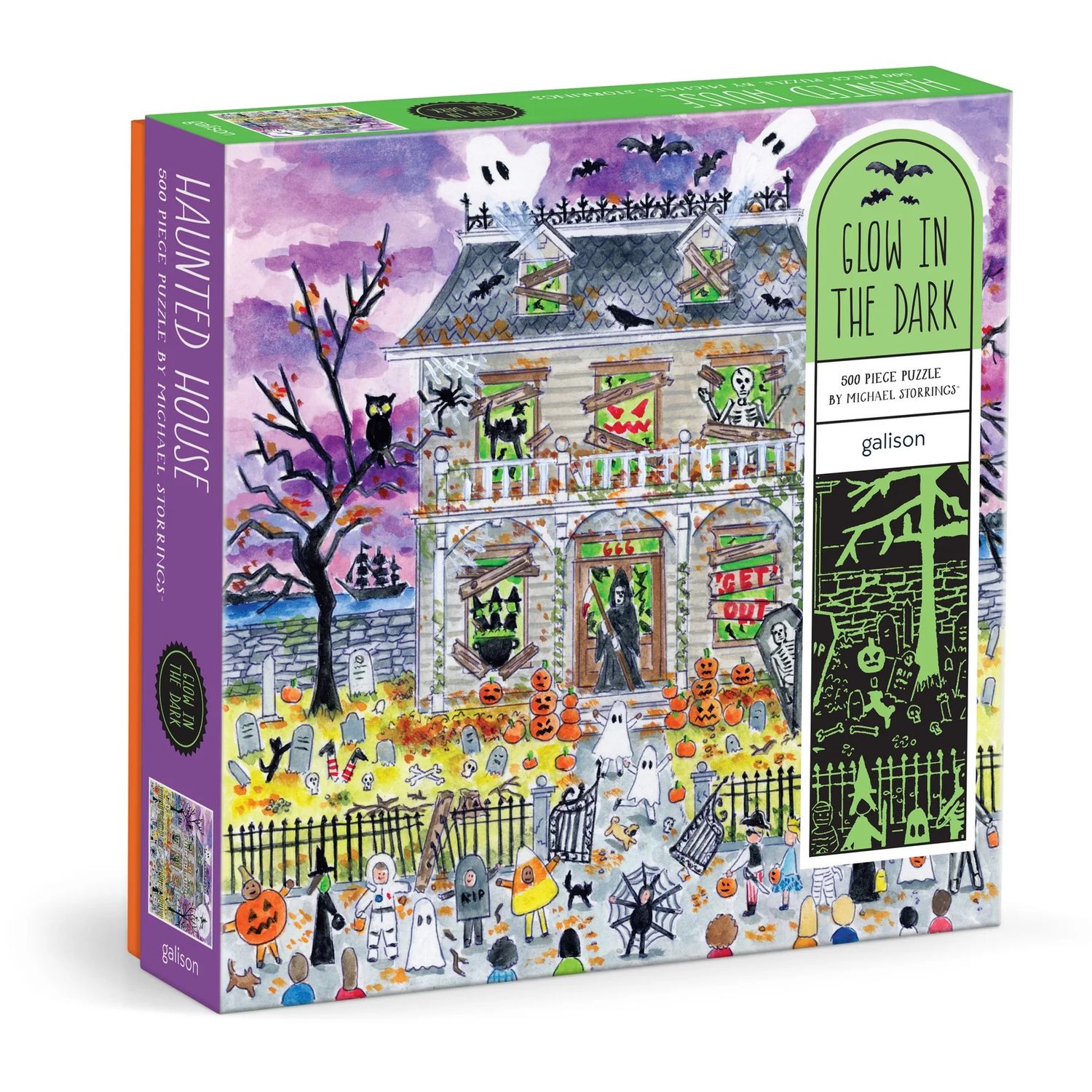 500 Piece Glow In The Dark Puzzle Haunted House