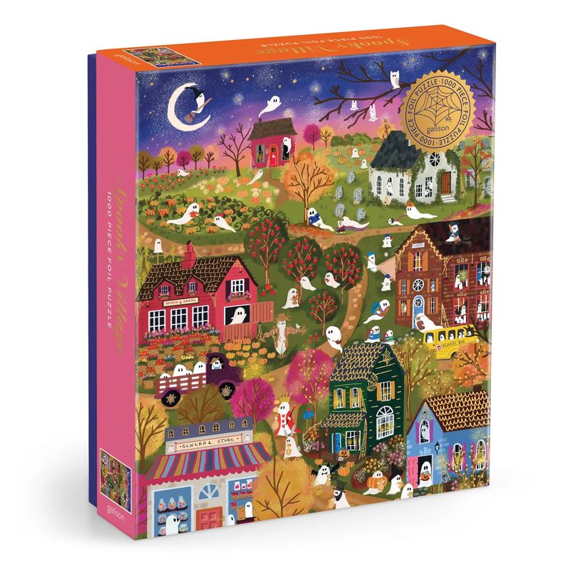 1000 Piece Foil Puzzle Spooky Village by Joy Laforme