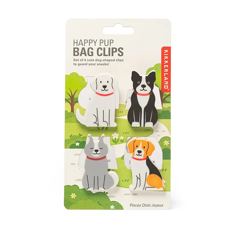 Happy Pup Bag Clips Set of 4