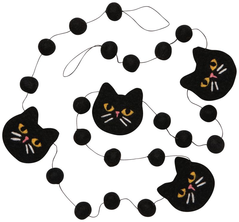 Felt Garland Black Cat
