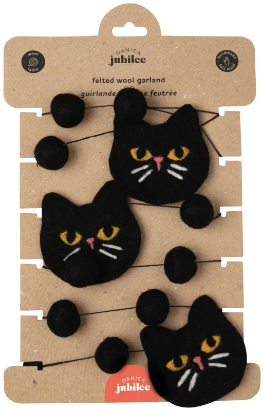 Felt Garland Black Cat