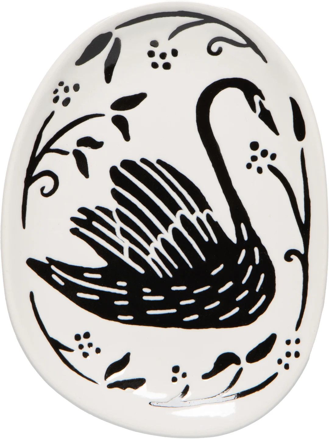Ceramic Trinket Tray Imprint Swan Song