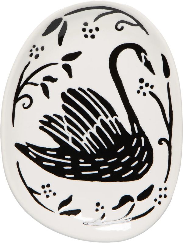 Ceramic Trinket Tray Imprint Swan Song
