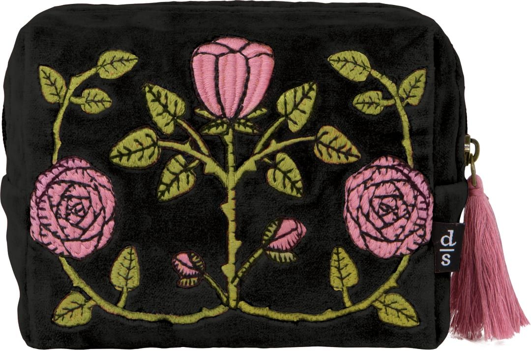 Embroidered Pouch Rose Briar