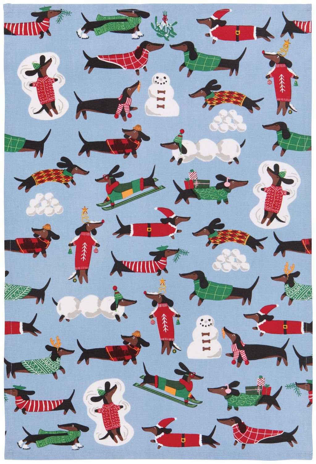 Dishtowel Bauble Dashing Dachshunds