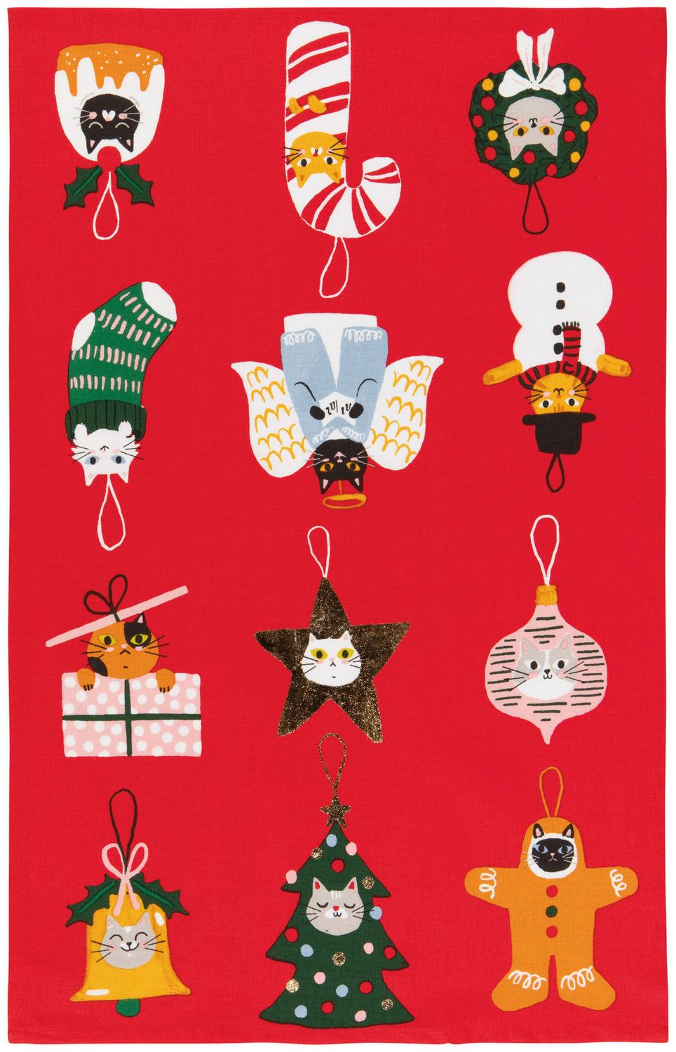 Dishtowel Decorative Bauble Cats