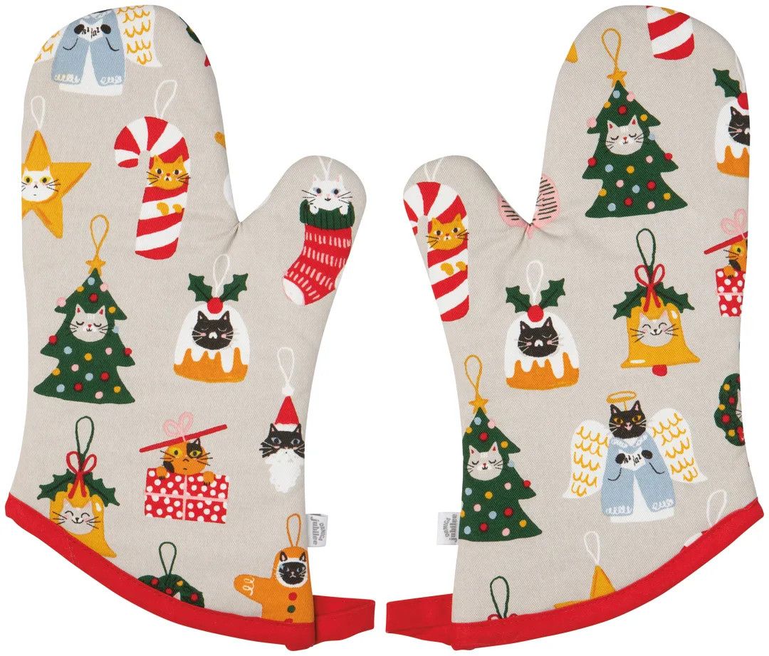 Oven Mitt Set of 2 Bauble Cats