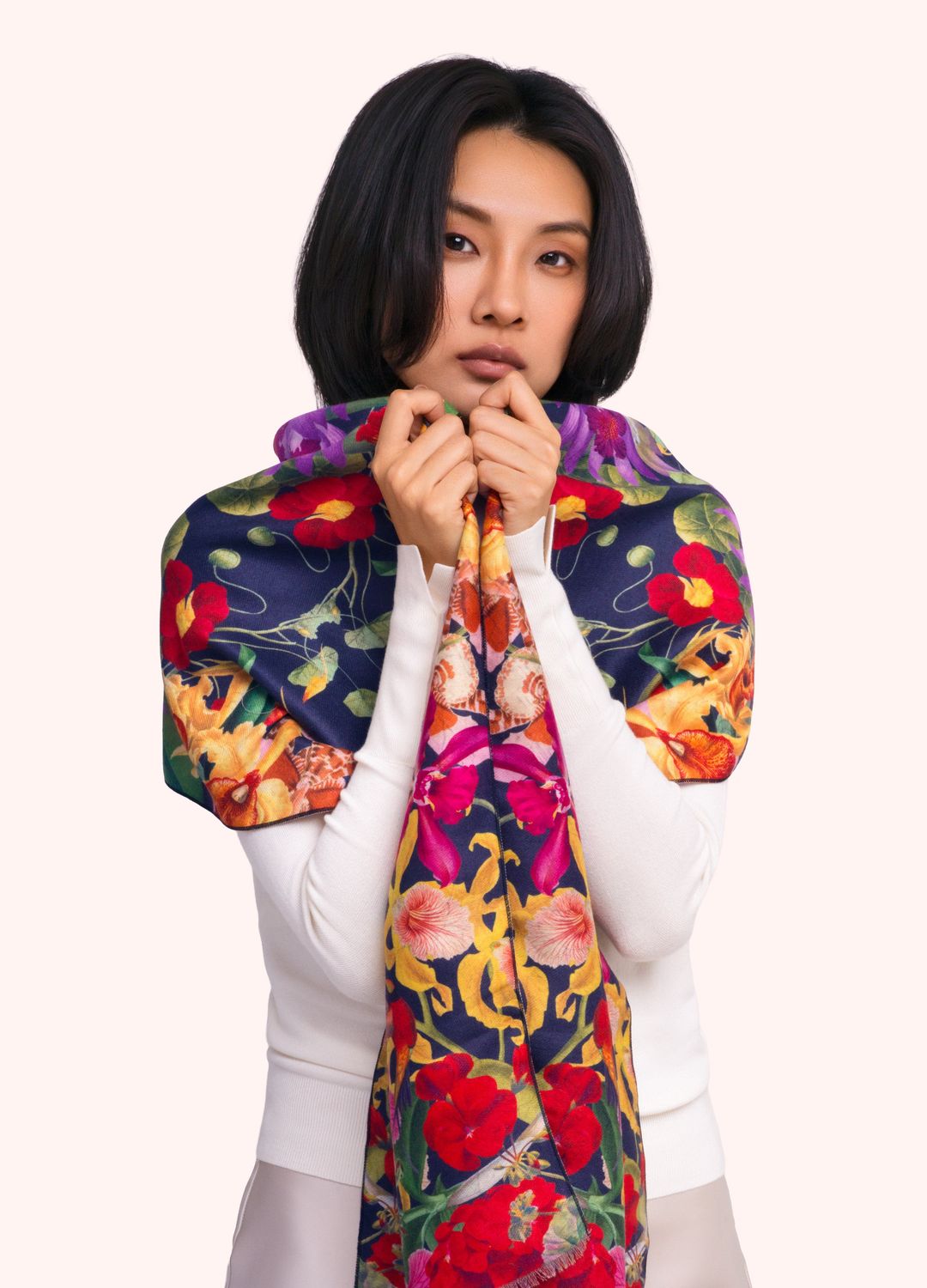Lux Print Scarf Botanical Kaleidoscope