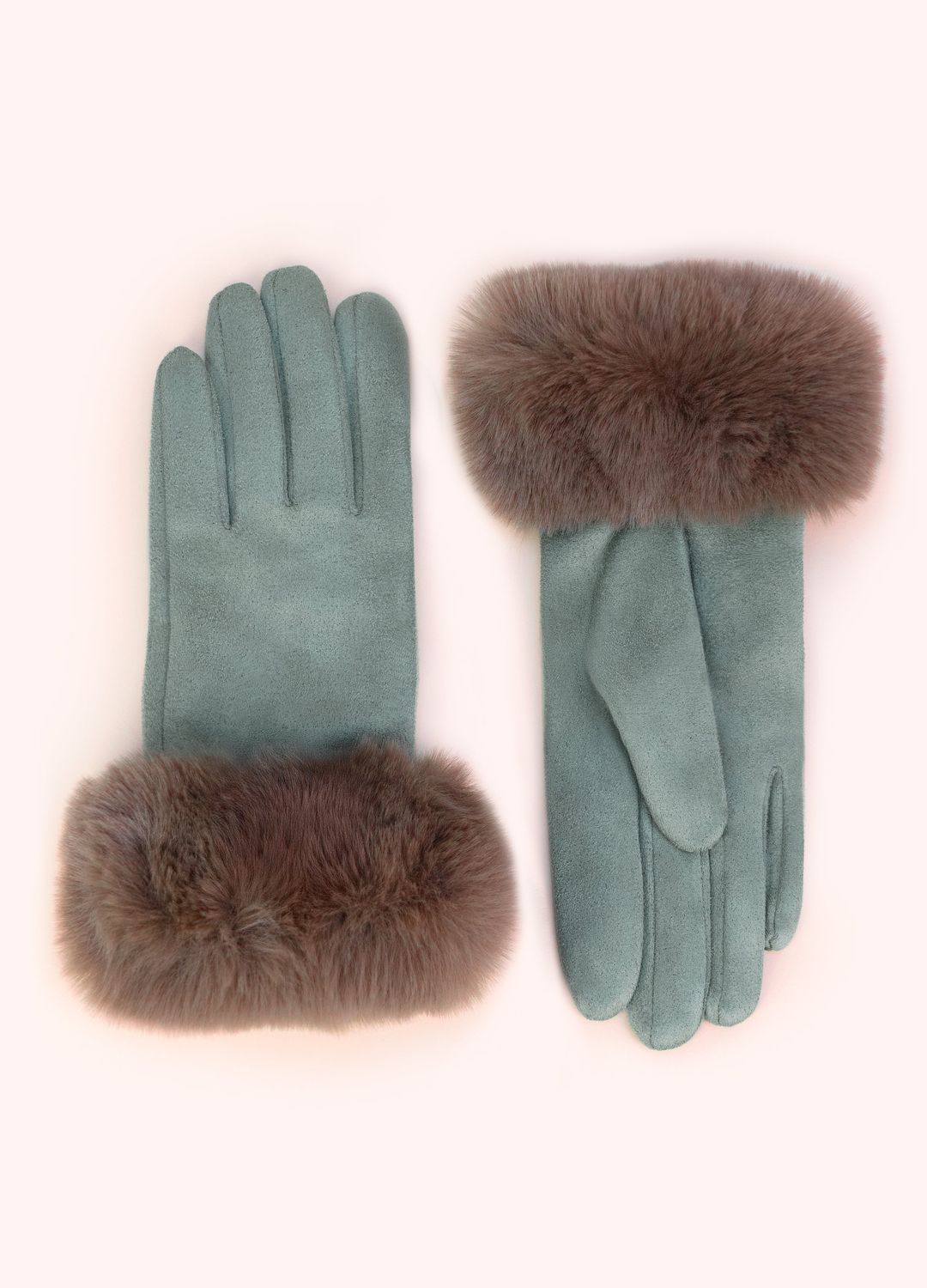 Gloves Bettina Faux Suede/Fur Ice