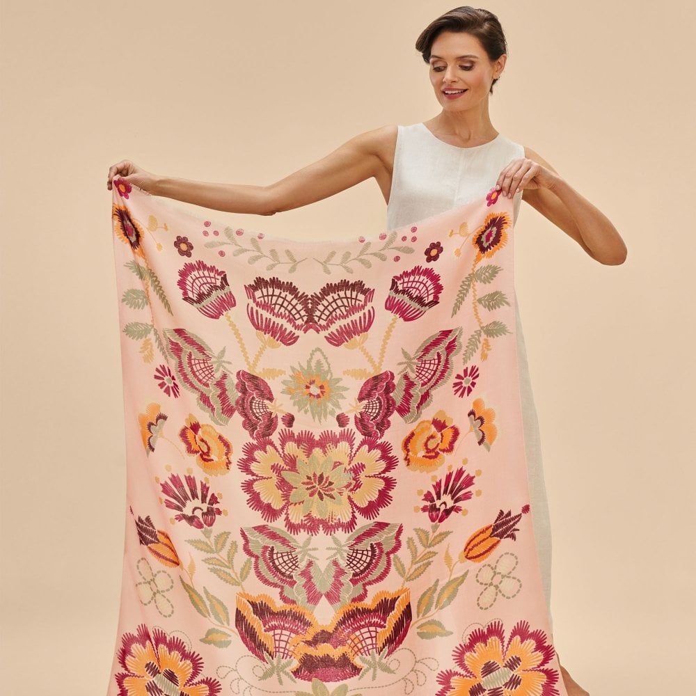 Printed Scarf Floral Symmetry