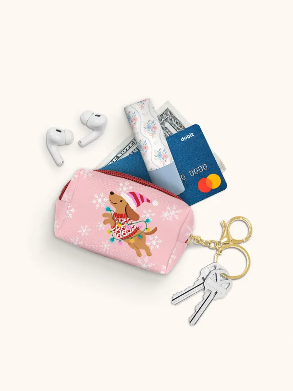 Keychain Pouch Cheer Christmas Dog