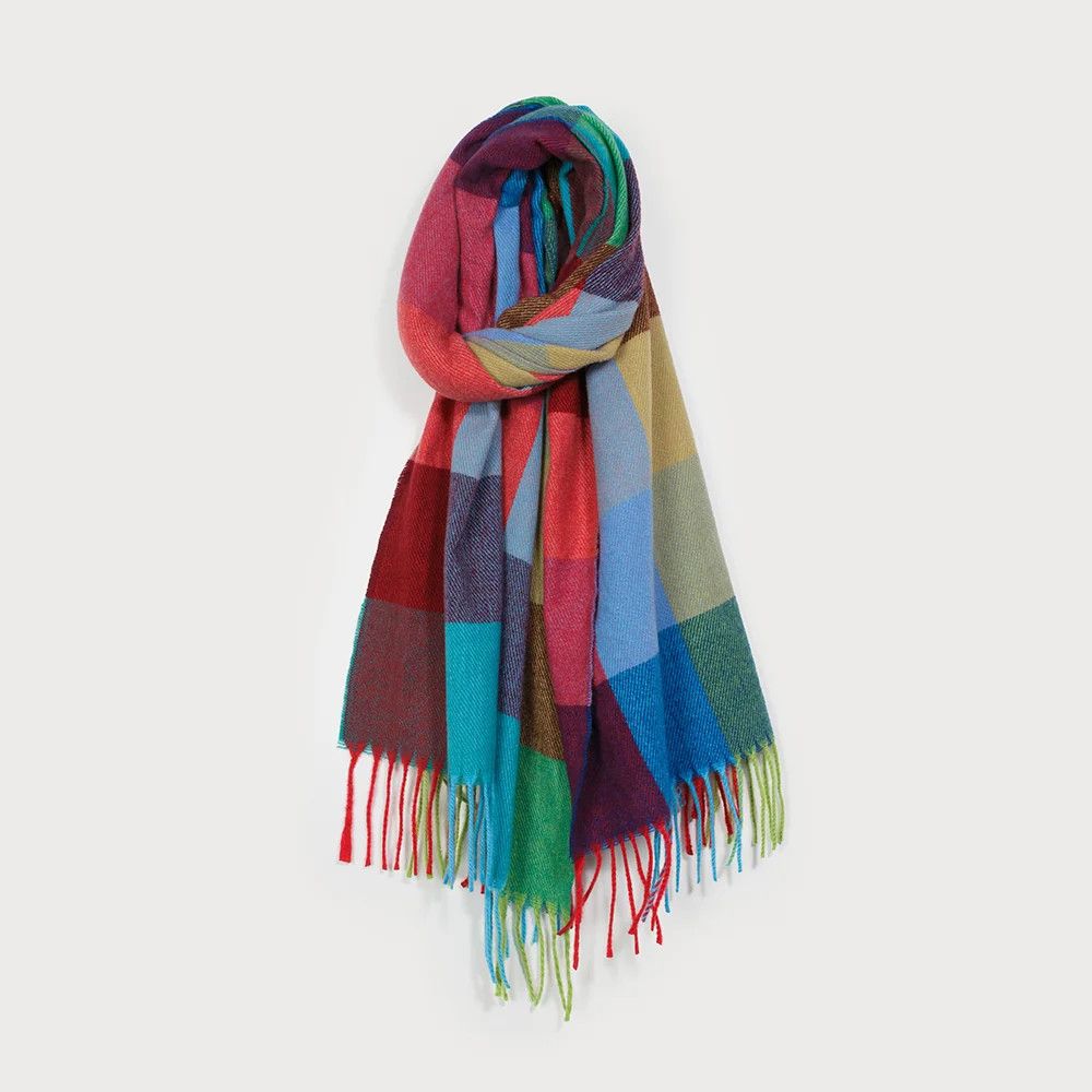 Scarf Large Warm Plaid Pattern Multicolour
