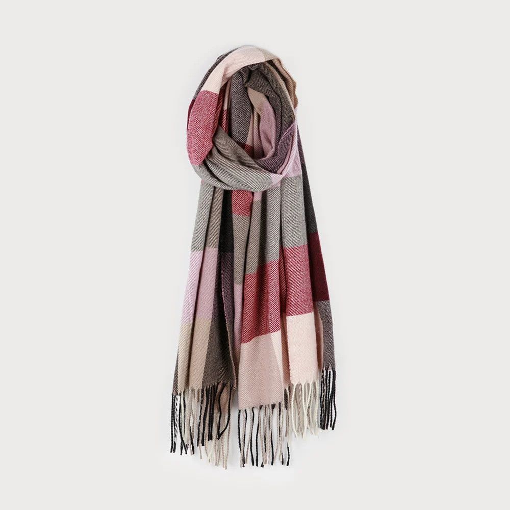 Scarf Large Warm Plaid Pattern Lilac