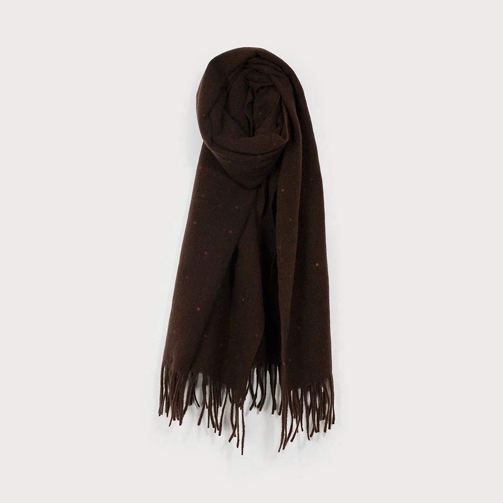 Scarf Large Warm Colourful Dots Brown