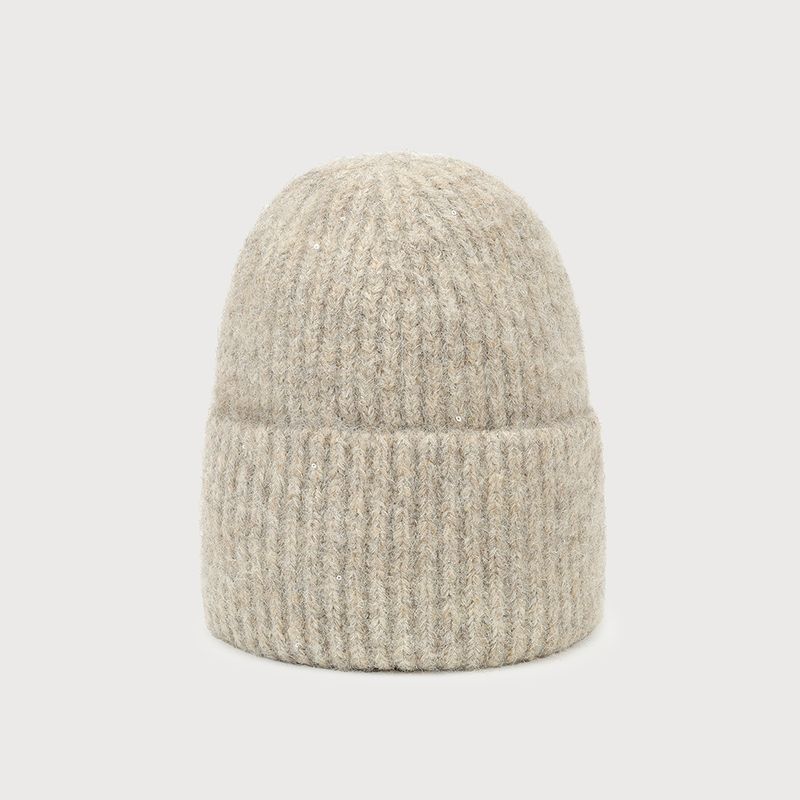 Warm Hat with Sparkle Accent Beige