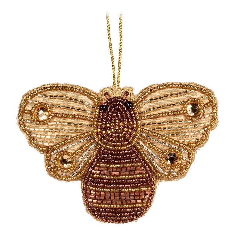 Ornament Gold Soft Beaded Bee