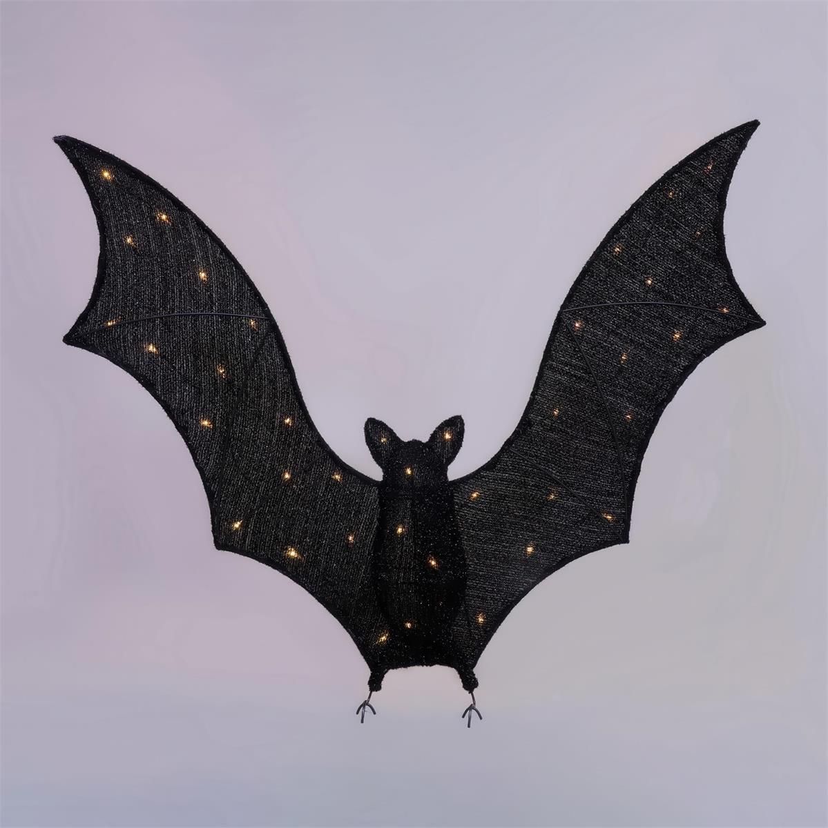 Light Up Tinsel Bat 40 Warm LED Lights