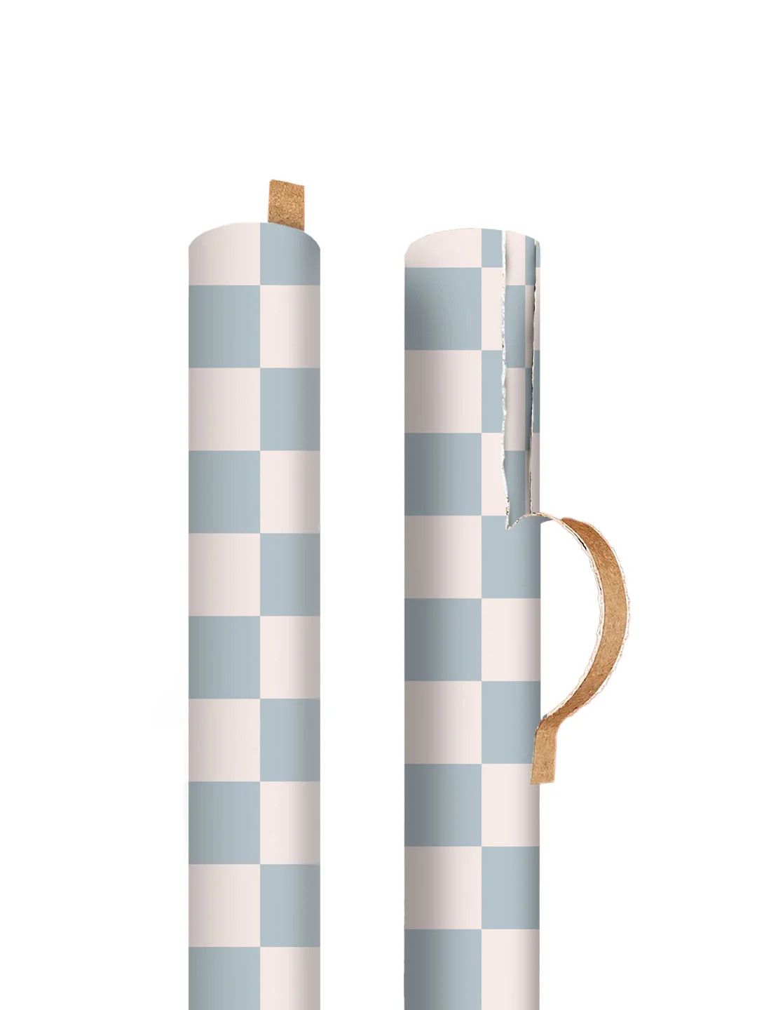Blue and Cream Checkerboard Gift Wrap 3m Roll