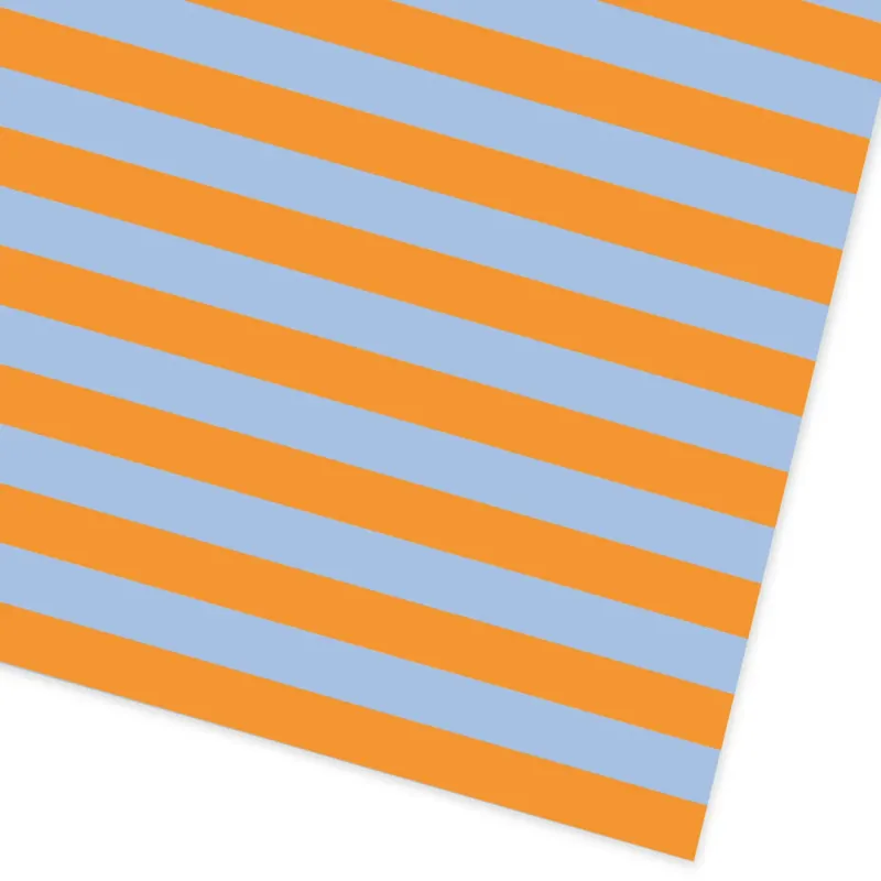 Blue and Orange Stripe Gift Wrap 3m Roll