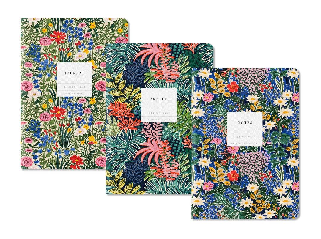 Floral Set No.1 Stitched Notebook set of 3