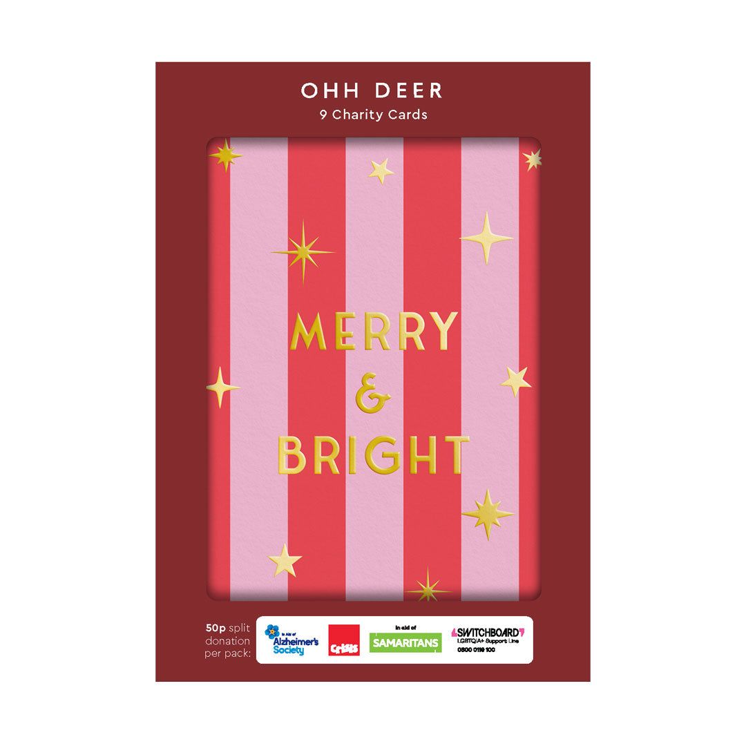 Boxed Christmas Cards Stripes and Checkered